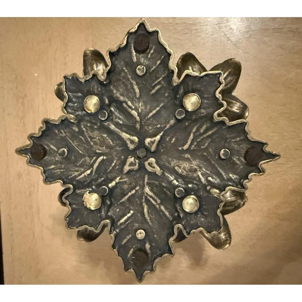 Vintage Italy Brass 5 Flame Lily Candle Holder Floral Candelabra Boho Regency